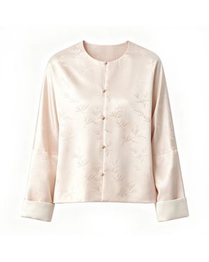 Silkinc Silk Jacquard Double Sided Jacket - Natural