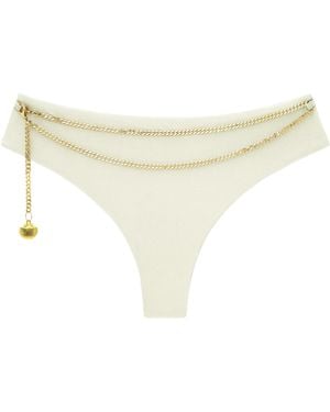 Adriana Pappas Designs Riviera Bottoms With Chain Oatmilk - White