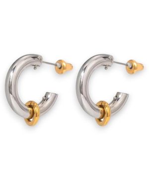 Kybele Studio Mini Dual Tone Hoops - White
