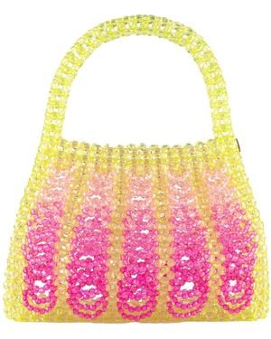 Tillie Beads Sunset Pop Lemon Beaded Bag - Pink