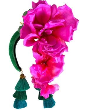 Julia Clancey Peony & Golden Orchid Flower Band - Pink