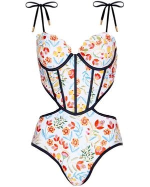 Jessie Zhao New York Bloom One-Piece Swimsuit - White