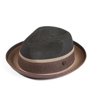 Dasmarca Hats Dasmarca Verona And Summer Two Tone Straw Lightweight Fedora Hat For And - Brown