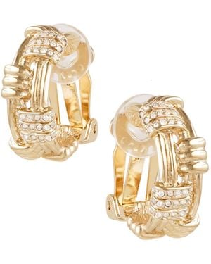 Grosse Crystal Design Clip On Earrings, Series Tricot - Metallic