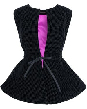 concept A trois Vest With Peplum And String - Black