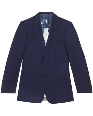 Moghrabi 'La Piedra' Wool Twill Suit Jacket - Blue
