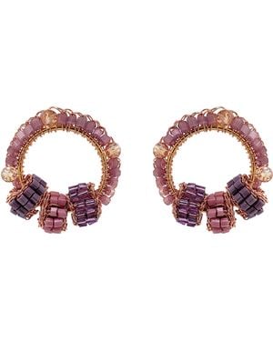 Lavish by Tricia Milaneze Rose Breeze Mix High Roller Trio Posts Handmade Earrings - Pink
