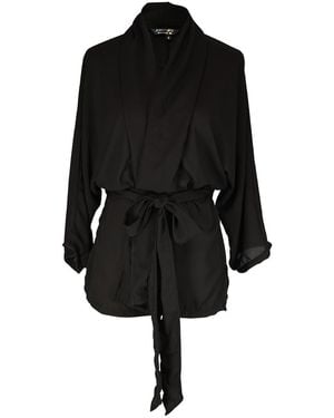 Jennafer Grace Onyx Dolman Wrap Kimono Top - Black