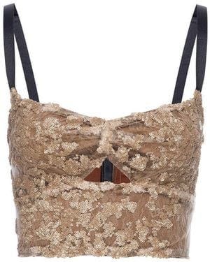 LAHIVE After Five Sequin Top - Brown