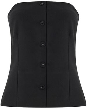 Exquise Regular Strapless Button-Front Bustier - Black