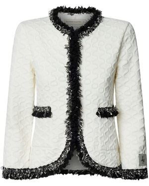 The Extreme Collection Jacket With Metallic And Frayed Trims - White
