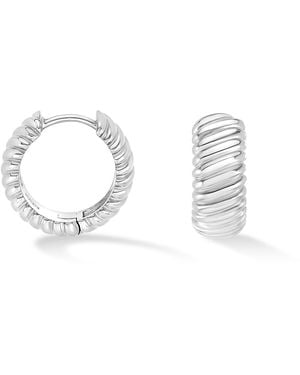 Dower & Hall Wide Twist Huggie Hoops - Metallic