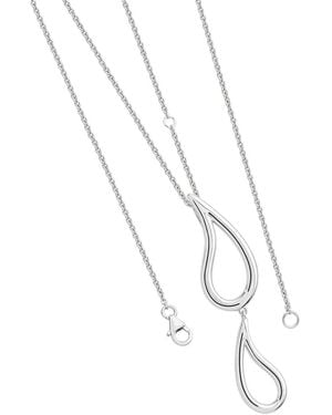Lucy Quartermaine Double Petal Long Pendant - Metallic