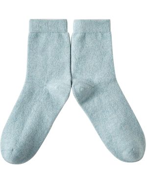 Soft Strokes Silk Cashmere Quarter-Length Socks Set Of Two - Blue