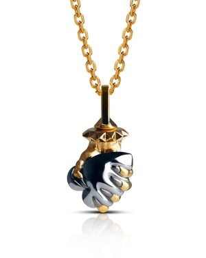 Kasun Arms Of My Romeo – Heart & Hand Pendant - Metallic