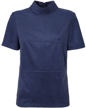 Julia Allert Suede Elegance Short Sleeve Blouse - Blue