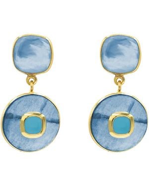 Marcia Moran Inelda Earrings Tanzanite And Topaz - Blue