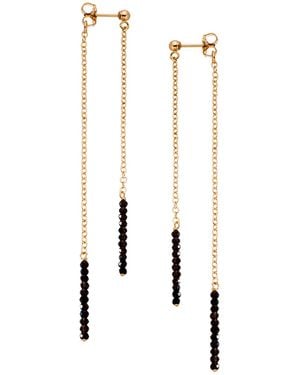 Heather Hawkins Jewelry Front Back Extra Tiny Gemstone Duster Earrings - Metallic