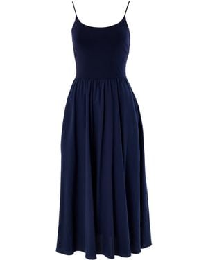 Louche Soumia Jersey Bodice And Recycled Cotton Skirt Midaxi Dress - Blue