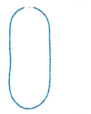 Shar Oke Apatite Beaded Dainty Necklace - Blue