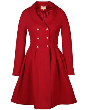 Santinni 'Kennedy' 100% Wool Dress Coat - Red