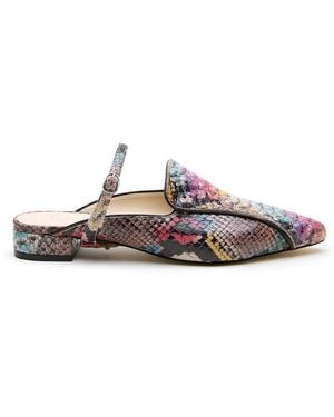 Alterre Painted Snake Twiggy Pointed Loafer - Black