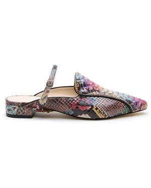 Alterre Painted Snake Twiggy Pointed Loafer - Black