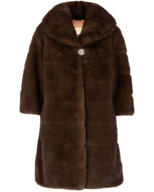 Santinni 'Hollywood' Faux Fur Coat - Brown