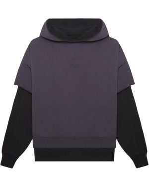 PLACE OF ELMS Two Tone Layered Hoodie - Blue