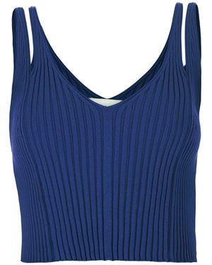 SALANIDA Donna Ribbed Crop Top - Blue