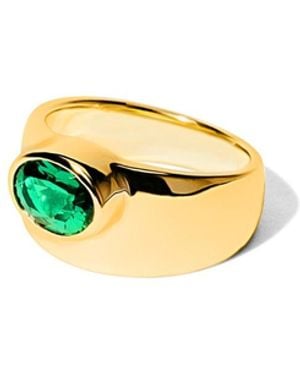 Minnie Lane Zelda Ring With Emerald - Metallic