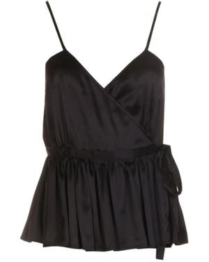 Roses Are Red Odile Silk Wrap Top - Black