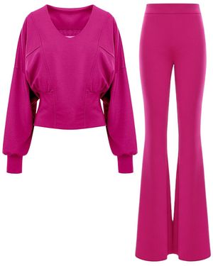 BLUZAT Fuchsia Kimono Blouse - Purple