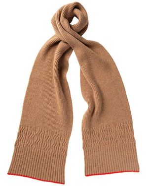 Kinalba Neutrals Ladies Vicuna Mid-Weight Ribbed Cashmere Scarf - Brown
