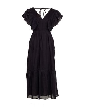 Rose & Nancy Elleanor Heart Lace Trim Maxi Dress - Black