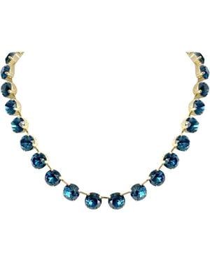 Laura Gray Adjustable Dark Crystal Riviera Necklace - Blue