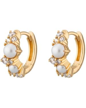 Scream Pretty Pearl Huggie Earrings - Metallic