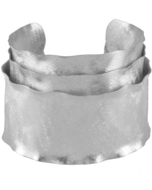 Marcia Moran Sandelle Layered Statement Cuff Rhodium Plated - Grey