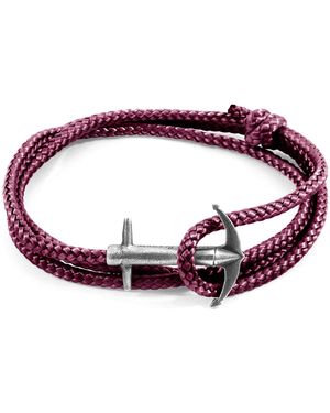 Anchor and Crew Aubergine Admiral Anchor & Rope Bracelet - Purple