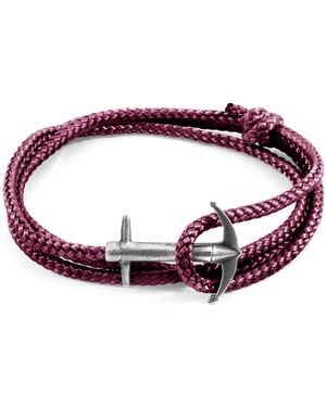 Anchor and Crew Aubergine Admiral Anchor & Rope Bracelet - Purple