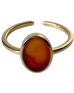 Fi Collection Plated Carnelian Ring - Multicolour