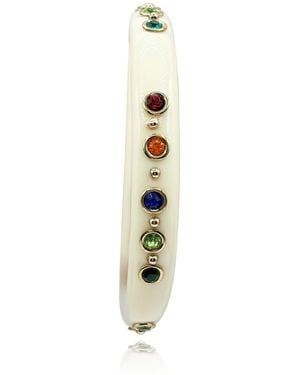 Michael Nash Jewelry Neutrals Holland Ivory Resin Studded Resin Bangle - Metallic