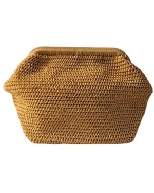 Springmoonatelier Neutrals Handmade Mustard Clutch Bag - Natural