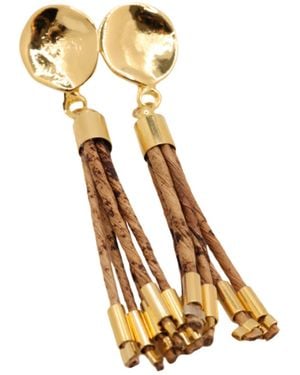 Nart Nature Making Art The Golden Shower Banana Fibre Earrings - Metallic
