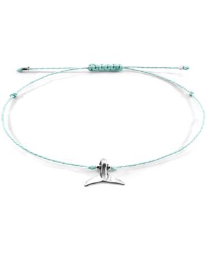 Anchor and Crew Think Ocean Mini Whale & Rope Macrame Bracelet - Metallic