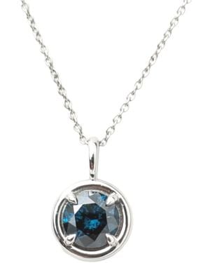 Rahul's Jewels 1.03 Carat Genuine Diamond Round Solstice Pendant - Blue