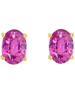 Juvetti Ovo Earrings Set With Vivid Sapphire - Pink