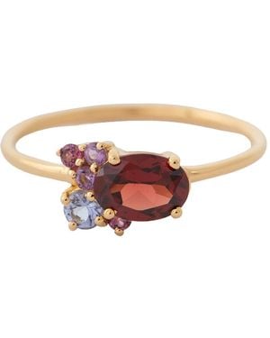 Minette Scarlett Gemstone Cluster Ring - Metallic