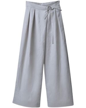 London Atelier Byproduct Light Technical Culottes With Wrap Detail - Grey