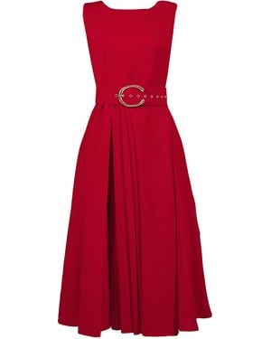 ALINA CERNĂTESCU Vienna Midi Garden Cocktail Dress - Red